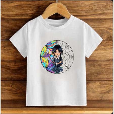 Wednesday Baskılı Oversize  Pamuk Kiz Çocuk T-shirt